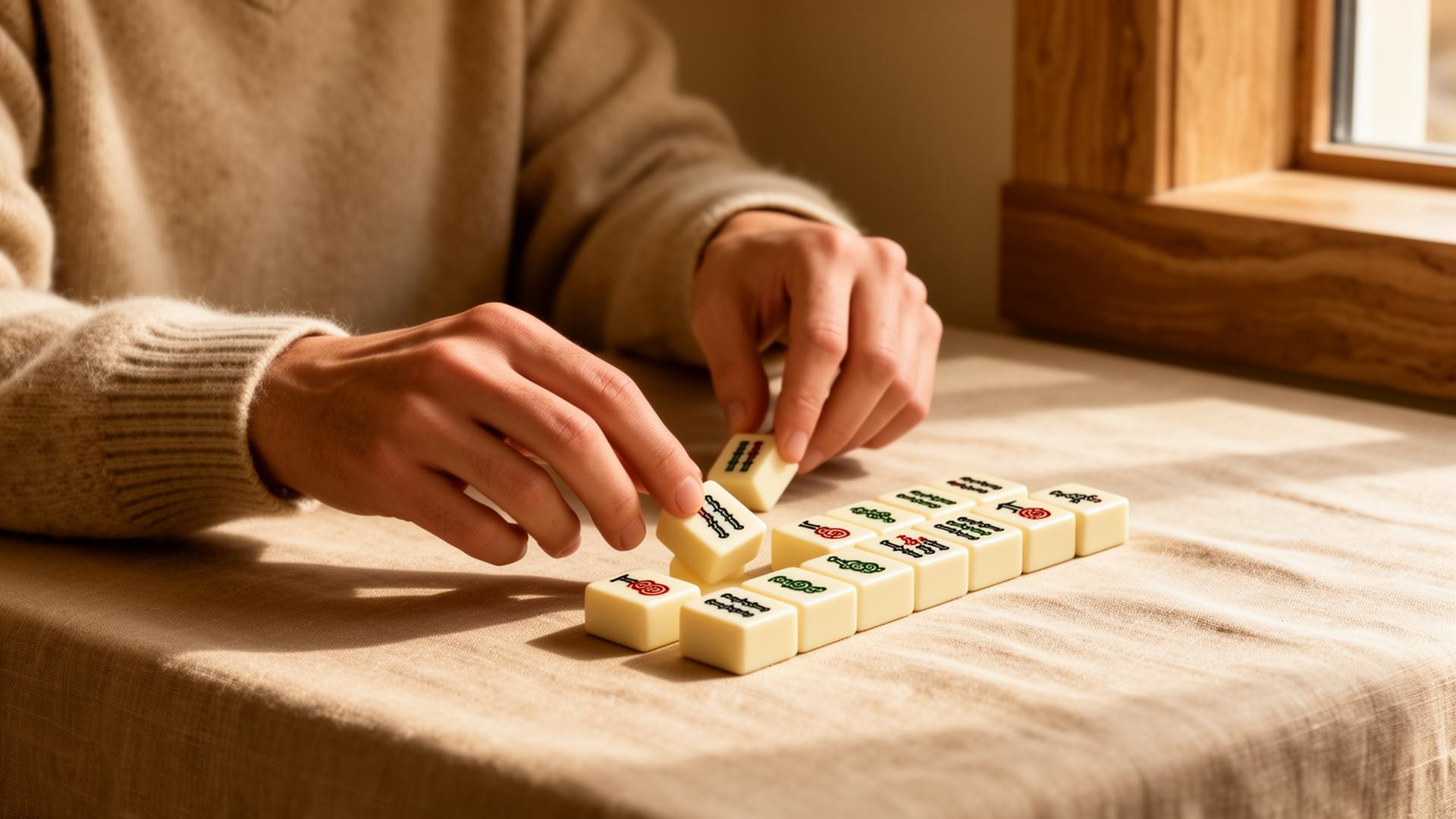 A quiet game of Bone & Bam mahjong in afternoon light